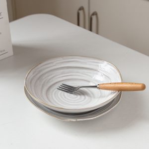 Wholesale restaurant irregular thread emboweled ceramic plate Nordic tableware Banquet hall plate set tableware 11 Wholesale restaurant irregular thread emboweled ceramic plate Nordic tableware Banquet hall plate set tableware Product