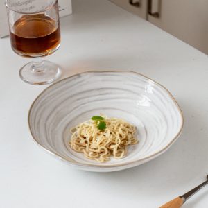 Wholesale restaurant irregular thread emboweled ceramic plate Nordic tableware Banquet hall plate set tableware 4 Wholesale restaurant irregular thread emboweled ceramic plate Nordic tableware Banquet hall plate set tableware Product